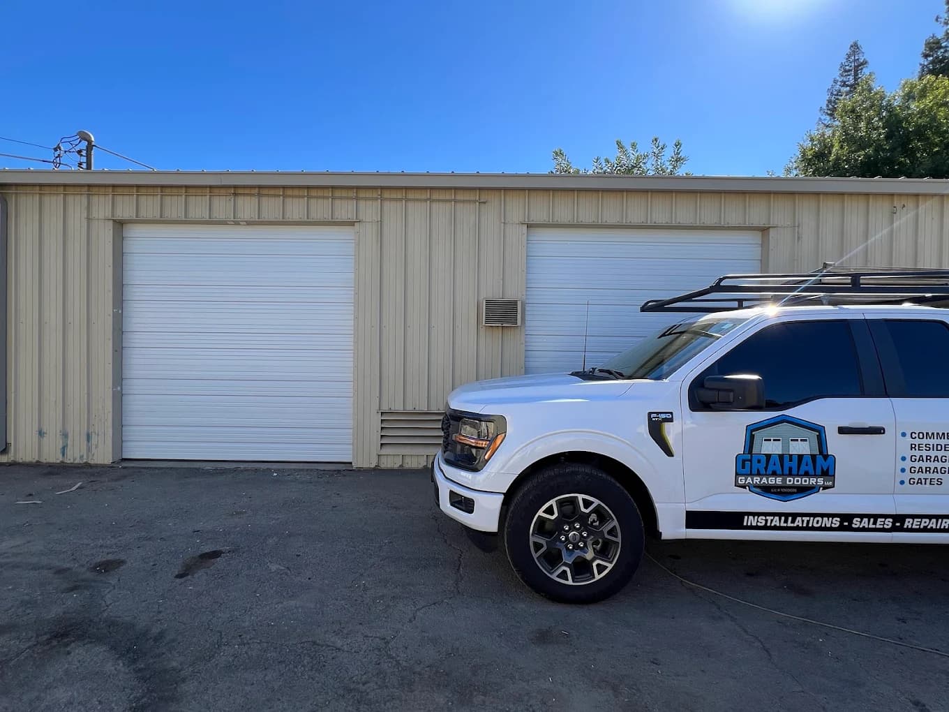 Graham Garage Doors service trucks for commercial work